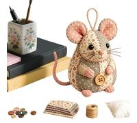 Handmade Sewing Kit - Cute Mouse Ornament DIY Craft, Soft Animal Needlework Pack | Creative Arts Hobby, Beginners Adults Women Hobbyists Home Activity Birthday Keepsake Decoration Needle Felt Packs