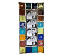 Handmade Stained Glass Photobooth Frame, Hanging Glass Photobooth Frame for Photo Strip 2x6 Inch, Copper Foil Art Photos Frames with Chain, Unique Gift for Weddings & Memories (A)