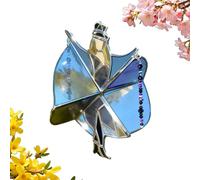 Handmade Stained Glass Spinner, Dancing Lady Kinetic Twirl It Sun Catcher, Artistic Wind Driven Decor (Dance Queen)