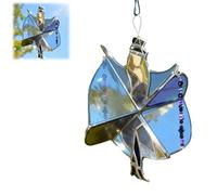 Handmade Stained Glass Spinner, Dancing Pattern for Stained Glass Spinner, Kinetic Acrylic Hanging Decor, Colorful Kinetic Garden Ornament, for Window, Garden, Porch & Home Decor (1Pcs)