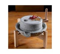 Handmade Stone Mill for Kitchen, Manual Grain Mill for Wheat Rice Pulses Tea Powder, Easy Cleaning Stone Grinding Disc 20cm/7.9in