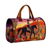 Handmade Western Cowgirl Quilted Duffle Bag - Original Patchwork Travel Tote for Women & Men (Large (18"x9"x9"))