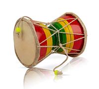 Handmade Wooden & Leather Classical Indian Folk Dumroo Damroo Damaru Hand Drum Set Percussion Decorative Collectible Showpiece World Musical Instruments Fun For Adults Kids Babies Birthday Gift