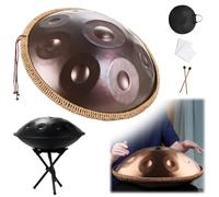 Handpan 22 Pulgadas 9/10/12 Notes Con Todos Los Accesorios, Hand Drum Instrumento, Percusión Armónica Para Educación Musical, Entretenimiento, Meditación Y Regalos Zen(Purple,9 Notes (440Hz))