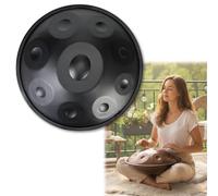 Handpan 22 Pulgadas Re Menor para Sanación con Sonido Handpan Drum 9/10/12 Notas 440hz/432hz para Principiantes Hand Pan Drum Acero con Bolsa Baquetas Stand para Meditación(Negro,432HZ/12 Note)