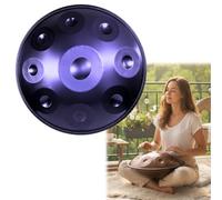 Handpan 22 Pulgadas Re Menor para Sanación con Sonido Handpan Drum 9/10/12 Notas 440hz/432hz para Principiantes Hand Pan Drum Acero con Bolsa Baquetas Stand para Meditación(Dark purple,440HZ/12 Note)