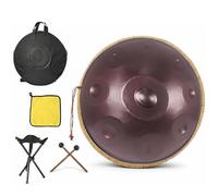 Handpan 432Hz D Minor 9 Notas, Tambor de Meditación Zen y Sanación con Sonido, Instrumento Musical para Relajación 55 cm para Reiki, Mindfulness y Baños de Sonido(Morada,432HZ/12Note)