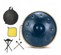 Handpan 432Hz D Minor 9 Notas, Tambor de Meditación Zen y Sanación con Sonido, Instrumento Musical para Relajación 55 cm para Reiki, Mindfulness y Baños de Sonido(Azul,440HZ/12Note)