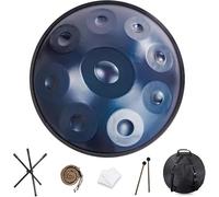 Handpan 9/10/12 Tonos Tambor de Lengua de Acero de 22 Pulgadas, 440 HZ Handpan D Menor Instrumento Profesional Handpan, con Tambor Trípode, Bolsa Blanda, Baquetas, for Percusión Armónica, Curación de