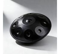 Handpan 9 Notas 10 Notas 12 Notas Handpan Drum 440Hz/432Hz Hand Pan Drum 22 Pulgadas Instrumento de Percusión en Re Menor con Bolsa Mazo Hand Tuning Tambor de Acero(Negro,432HZ/12 Note)