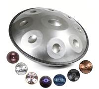 Handpan 9 Notas 10 Notas 12 Notas para Principiantes Handpan Drum 440Hz/432Hz para Meditación Hand Pan Drum 22 Pulgadas en Re Menor para Sanación con Sonido con Bolsa Mazo(Silver,432HZ/10 Note)