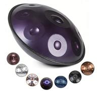 Handpan 9 Notas 10 Notas 12 Notas para Principiantes Handpan Drum 440Hz/432Hz para Meditación Hand Pan Drum 22 Pulgadas en Re Menor para Sanación con Sonido con Bolsa Mazo(Dark purple,432HZ/12 Note)