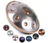 Handpan 9 Notas 10 Notas 12 Notas para Principiantes Handpan Drum 440Hz/432Hz para Meditación Hand Pan Drum 22 Pulgadas en Re Menor para Sanación con Sonido con Bolsa Mazo(Silver2,432HZ/10 Note)