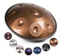 Handpan 9 Notas 10 Notas 12 Notas para Principiantes Handpan Drum 440Hz/432Hz para Meditación Hand Pan Drum 22 Pulgadas en Re Menor para Sanación con Sonido con Bolsa Mazo(Oro,432HZ/12 Note)
