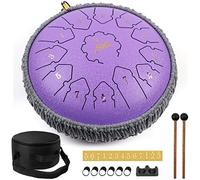 Handpan,AKLOT Tongue Drum Tambor de Lengua 12 Pulgadas 13 Notas C Chiave Instrumento de Percusión Tambores de Hendidura for Meditación