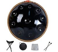 Handpan Armónico Drum Hand Pan 9 10 12 14 Instrumento De Percusión Profesional Handpan De Acero Con Bolsa De Viaje Decoración De Cuerda Para Meditación Yoga Zen,Negro,12Notes