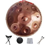 Handpan Armónico Drum Hand Pan 9 10 12 14 Notas Instrumento de Percusión Profesional Handpan de Acero con Bolsa de Viaje Decoración de Cuerda y Mazos para Meditación Yoga Zen