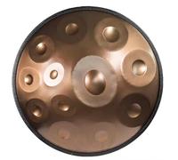 Handpan De 22 Pulgadas Con 9/10/12 Notas - Tambor De Acero Afinado A Mano Para Adultos, Profesional, Para Meditación, Yoga Y Camping, Incluye Bolsa Suave, Mazas Y Soporte golden 12-sounds