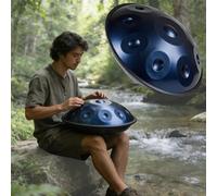 Handpan De 432 Hz/440 Hz Para Adultos Meditación Instrumento De Acero Para Sanación Sonora 10/09/12 Percusión De Tambor Handpan En Re Menor Con Bolsa Blanda, Mazas Y Soporte(Blue,432HZ/10 Note)