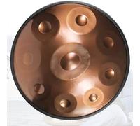 Handpan de Acero 9/10/12 Tonos para Adultos, Instrumento de Handpan en Re Menor 432Hz/440Hz, Hand Pan 55.8cm para Regalo Principiantes, Meditación Niños(Gold,432HZ/9Note)