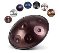Handpan de Acero Re Menor Tambu Handpan 9 10 12 Note 22 Pulgadas 432Hz 440Hz Tambor para Principiantes Relajación Meditación Yoga Performer Curación de Sonido(Purple,432HZ/10 Note)