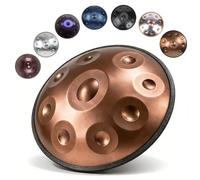 Handpan de Acero Re Menor Tambu Handpan 9 10 12 Note 22 Pulgadas 432Hz 440Hz Tambor para Principiantes Relajación Meditación Yoga Performer Curación de Sonido(Silver2,432HZ/12 Note)