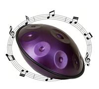 Handpan Drum 22 Pulgadas en Re Menor para Meditación Handpan 9 Notas 10 Notas 12 Notas para Principiantes Hand Pan Drum 440Hz/432Hz para Yoga con Bolsa Mazo Stand(Dark purple,432HZ/12 Note)