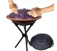 Handpan Drum 22 Pulgadas, Tambor de Acero 432Hz 440Hz, Handpan para Adultos 9 10 12 Notas Hand Drum Instrumento De Percusión para terapia de sonido, Yoga, Meditación(Dark purple,432Hz/12Notes)