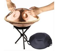 Handpan Drum 22 Pulgadas, Tambor de Acero 432Hz 440Hz, Handpan para Adultos 9 10 12 Notas Hand Drum Instrumento De Percusión para terapia de sonido, Yoga, Meditación(Oro,440Hz/12Notes)