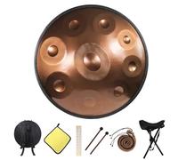 Handpan Drum 432 Hz/440 Hz 9/10/12 Notas Handpan Instrumento, Instrumento De Percusión De 55cm Tambor De Lengua con Baquetas para Sanación con Sonido, Yoga(Gold,432HZ/12Note)
