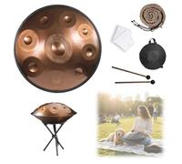 Handpan Drum 432Hz/440Hz 9/10/12 Notas 22 Pulgadas Handpan Drum Instrumento Hand pan Ideal para Principiantes, Tambor de Mano para Yoga Meditación Educación Musical(Oro,440HZ/12Note)