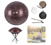 Handpan Drum 432Hz/440Hz 9/10/12 Notas 22 Pulgadas Handpan Drum Instrumento Hand pan Ideal para Principiantes, Tambor de Mano para Yoga Meditación Educación Musical(Morada,432HZ/9Note)