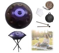 Handpan Drum 432Hz/440Hz 9/10/12 Notas 22 Pulgadas Handpan Drum Instrumento Hand pan Ideal para Principiantes, Tambor de Mano para Yoga Meditación Educación Musical(Deep Purple,432HZ/10Note)