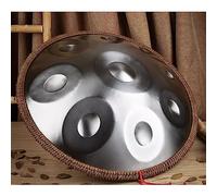 Handpan Drum 432Hz/440Hz, 9/10 Notas Instrumento De Percusión De 55cm Con Trípode, Handpan Drum Gold Steel Tongue Drum con protección de borde de ratán para familiares y amigos,