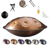 Handpan Drum 432hz 440Hz Instrumento D Menor 9/10/12 Tonos 56cm Hand Pan Music Percusión for sanación con sonido, meditación personal, yoga(Gold,432HZ/12Hinweis)