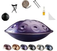 Handpan Drum 432hz 440Hz Instrumento D Menor 9/10/12 Tonos 56cm Hand Pan Music Percusión for sanación con sonido, meditación personal, yoga(Purple,432HZ/9Hinweis)