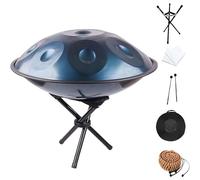 Handpan Drum, 432Hz/440Hz Tambor De Acero Handpan Drum Con Bolsa Suave, 55cm 9/10/12 Notas Instrumento De Percusión Para La Sanación Sonora (Size : 440Hz, Color : BLUE_9 NOTES)