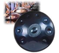Handpan Drum 432Hz/440Hz Tambor de Mano 22 pulgadas, Tambor Hand pan en D Menor 9/10/12 Notas, Instrumento de Percusión para Yoga, Meditación(Blue,10 Notes/432Hz)