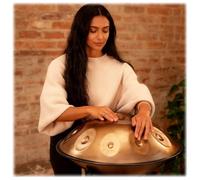 Handpan Drum 432Hz Instrumento, 9/10/12 Notas Tambor De Lengua De Acero De Percusión 56cm Con Trípode, Para Meditación, Yoga, Sanación Sonora(Gold,12)
