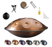 Handpan Drum 440Hz 432Hz 9/10/12 Tonos 56cm Tambor de Acero con Bolsillo Suave, Percusión Armónica para Sanación de Sonido, Meditación, Yoga(Oro,432HZ/10Nota)