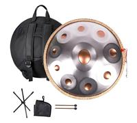 Handpan Drum 440Hz 9/10/12 Nota 22 pulgadas Handpan Instrument, D Menor Tambor Handpan Instrumento De Percusión para Principiantes en Sanación con Sonido, Meditación(Gold+Silver,9 Notes)