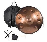 Handpan Drum 440Hz 9/10/12 Nota 22 pulgadas Handpan Instrument, D Menor Tambor Handpan Instrumento De Percusión para Principiantes en Sanación con Sonido, Meditación(Gold,9 Notes)