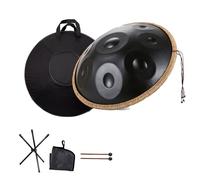 Handpan Drum 440Hz 9/10/12 Notas 55cm Handpan Instrument D Menor, tambor Hand pan Music Percusión para Principiantes en Sanación con Sonido, Meditación(Black,9 Notes)