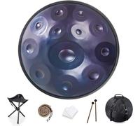 Handpan Drum 9/10/12 Instrumento de percusión de tres tonos Armonía profesional Handpan Drum D menor 440 HZ Musicoterapia Meditación personal Yoga Handpan Drum (azul)(Color:12 Notes)