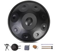 Handpan Drum 9/10/12 Notas, 56cm 440Hz Tambor De Mano De Acero Con Trípode Y Baquetas, Bolsa De Transporte, Para Entretenimiento, Meditación Y Educación Musical(Negro,9)