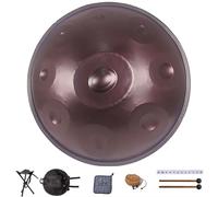 Handpan Drum 9/10/12 Notas, 56cm 440Hz Tambor De Mano De Acero Con Trípode Y Baquetas, Bolsa De Transporte, Para Entretenimiento, Meditación Y Educación Musical(Púrpura,12)
