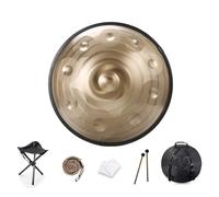 Handpan Drum 9/10/12 Notas Tambor Handpan de 22 pulgadas 432 HZ/440 HZ D menor for curación de sonido, meditación personal, yoga, con bolsa suave, mazos, soporte for tambor Handpan, paño de limpieza(C