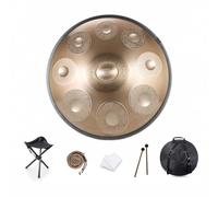 Handpan Drum 9/10/12 Notas Tambor Handpan de 22 pulgadas 432 HZ/440 HZ D menor for curación de sonido, meditación personal, yoga, con bolsa suave, mazos, soporte for tambor Handpan, paño de limpieza(C