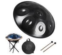 Handpan Drum 9/10/12 Note 440Hz D Minor 56cm Handpan Instrument D Menor Handpan Music Percusión para La Curación Del Sonido, Meditación Personal, Yoga(Negro,12 notas)