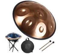 Handpan Drum 9/10/12 Note 440Hz D Minor 56cm Handpan Instrument D Menor Handpan Music Percusión para La Curación Del Sonido, Meditación Personal, Yoga(Oro,12 notas)